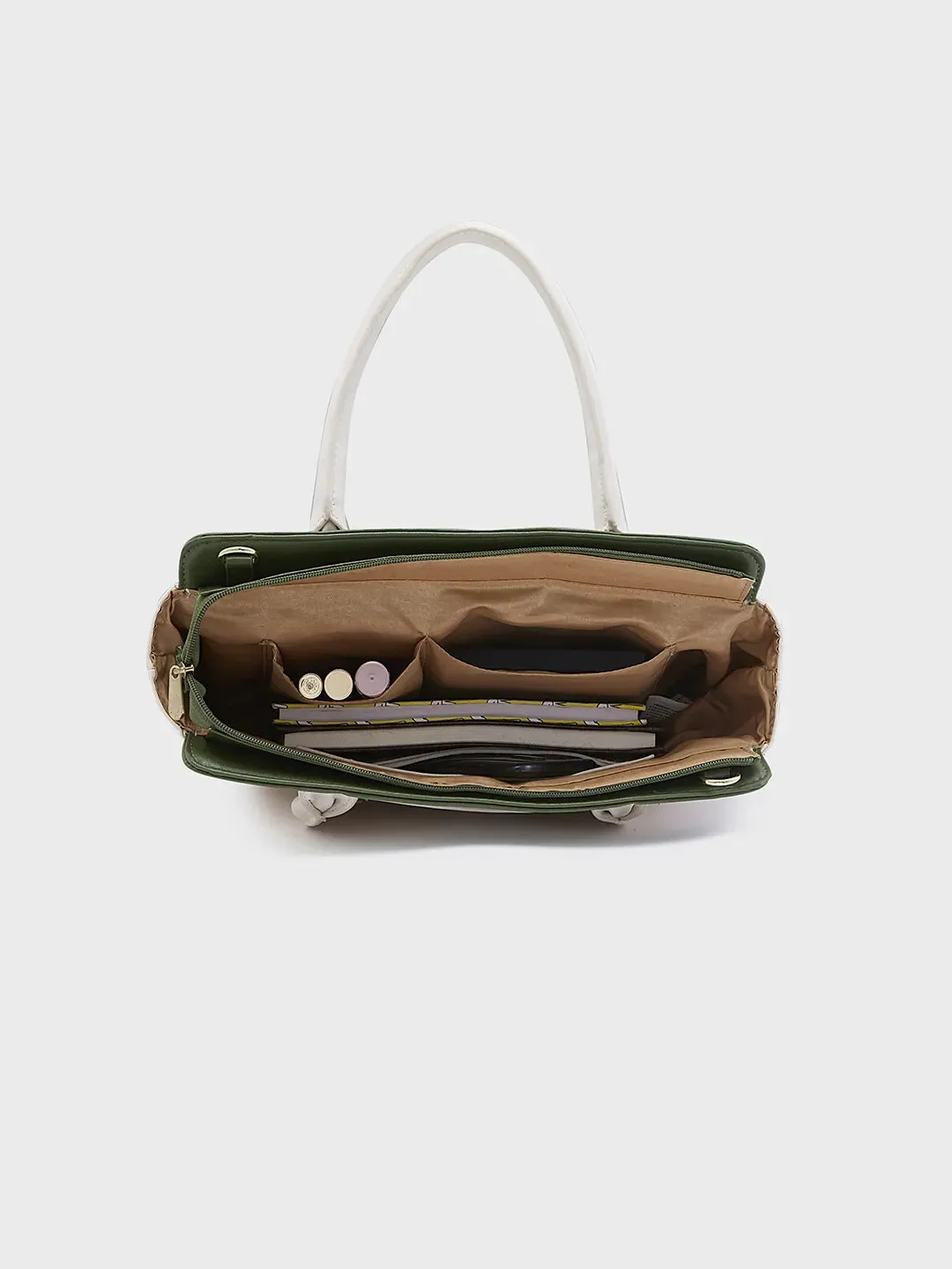 Caprese Lizzy Medium Cream Satchel Bag