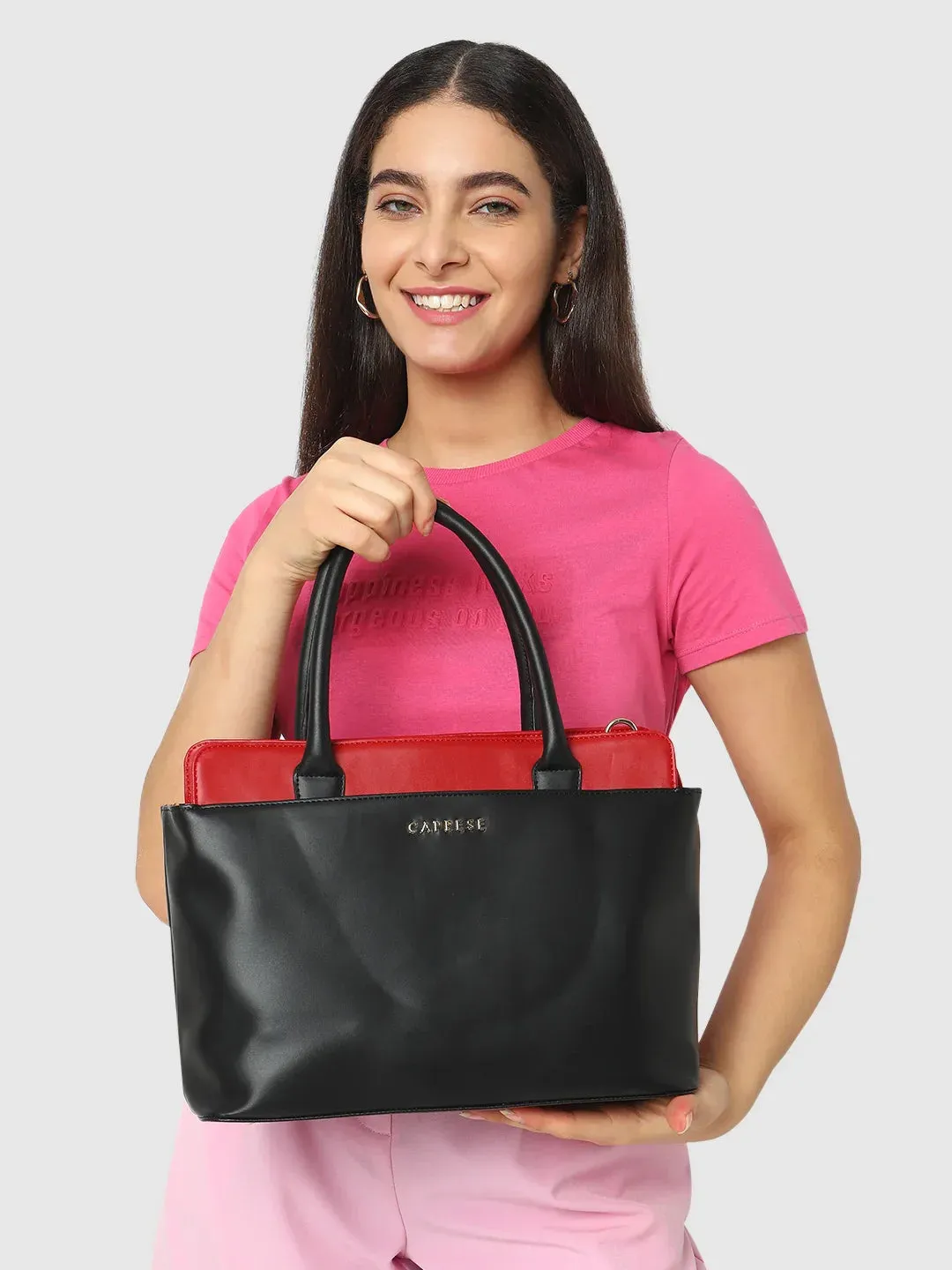 Caprese Lizzy Medium Red Satchel Bag