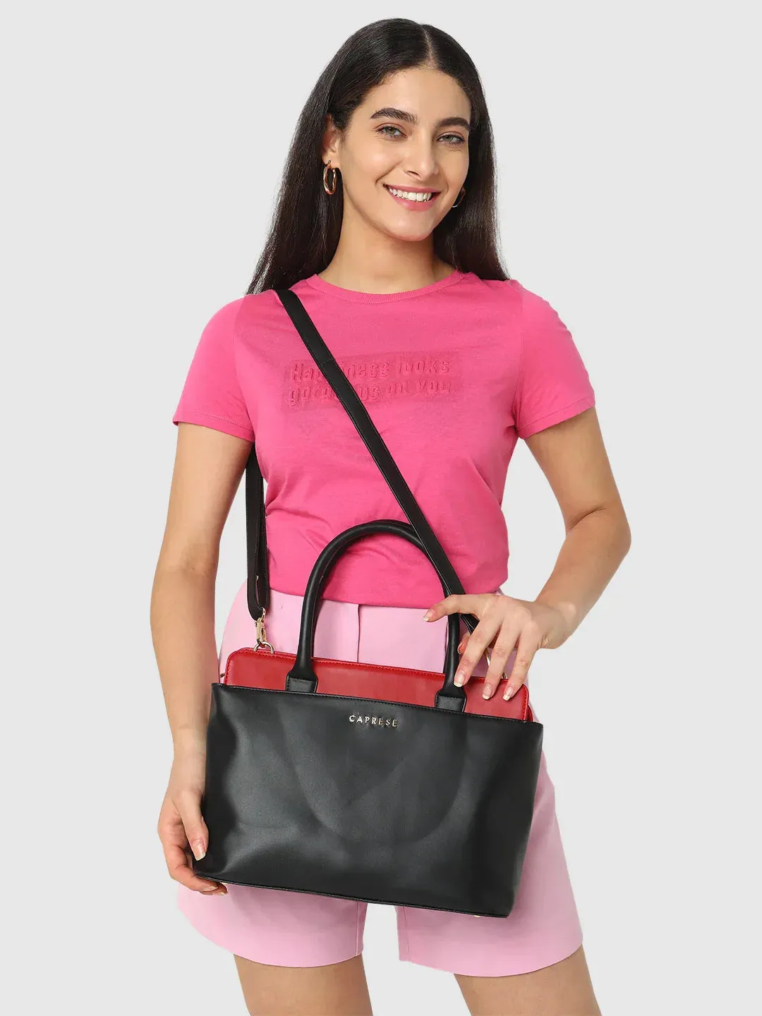 Caprese Lizzy Medium Red Satchel Bag