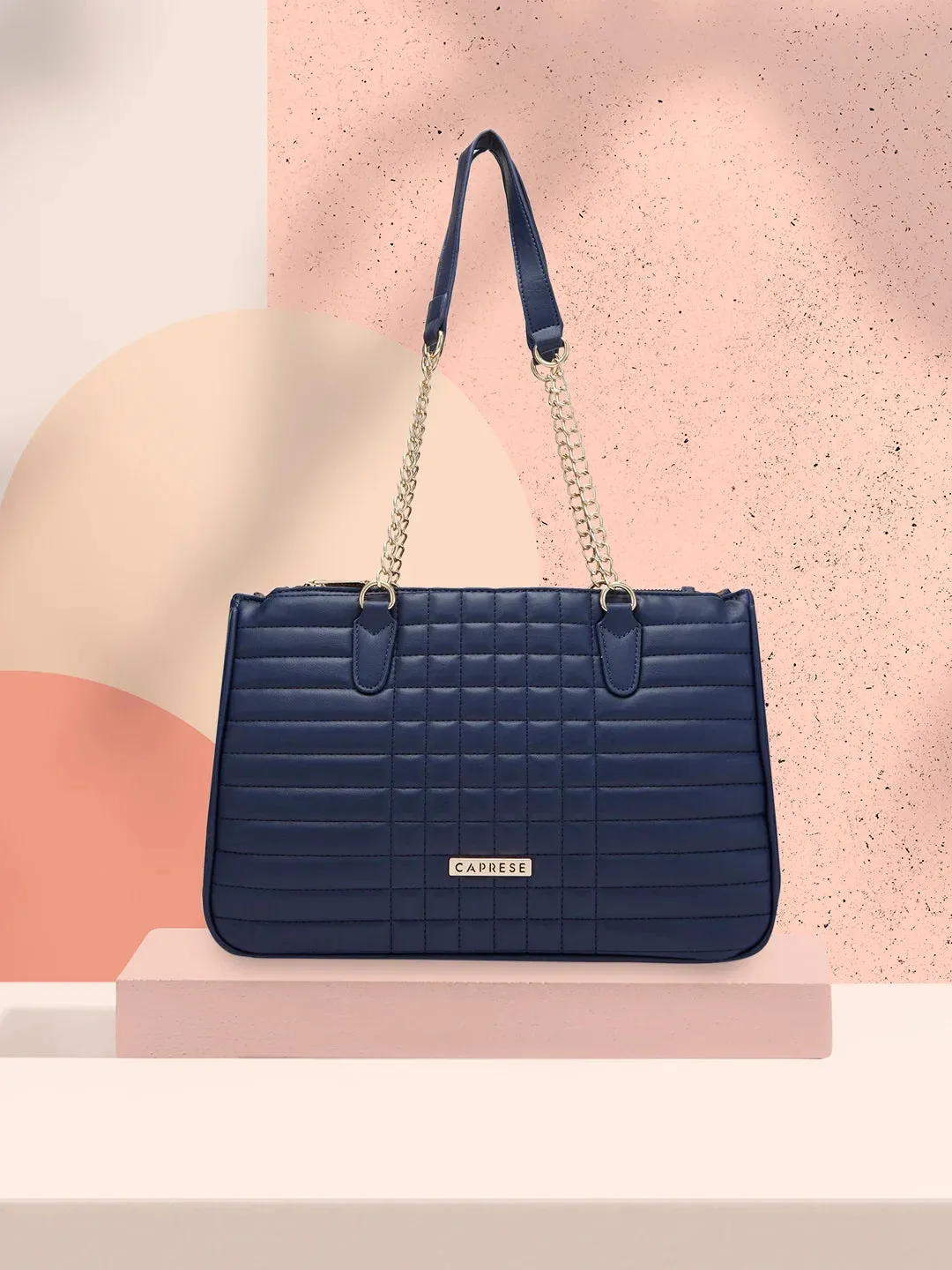 Caprese Maxim Large Navy Satchel Bag