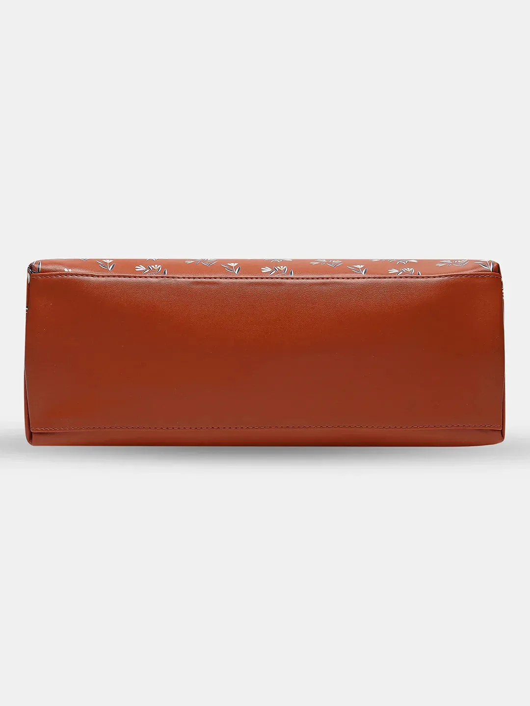Caprese Merida Printed Large Tan Satchel Bag