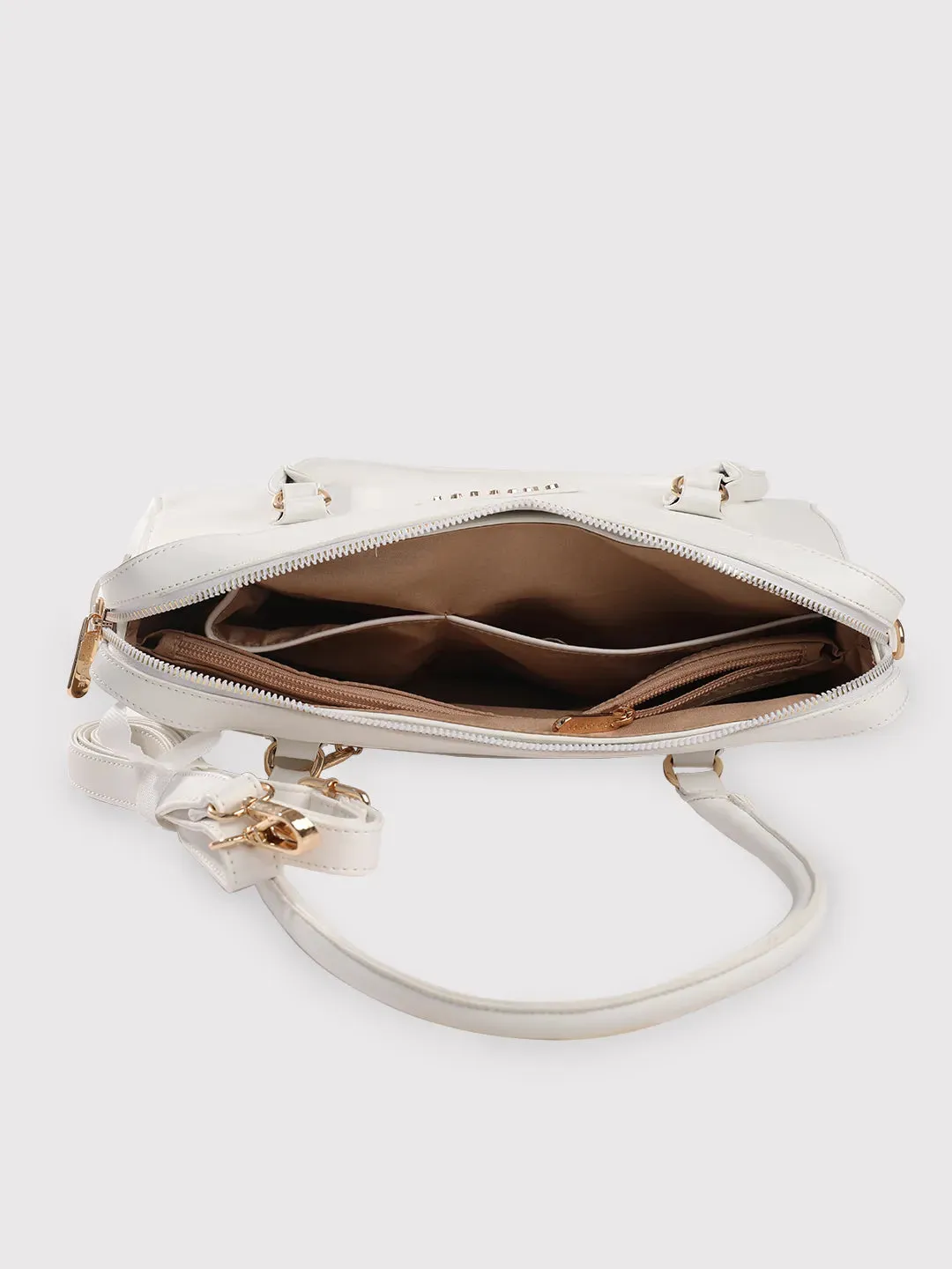 Caprese Vienna Small White Satchel Bag