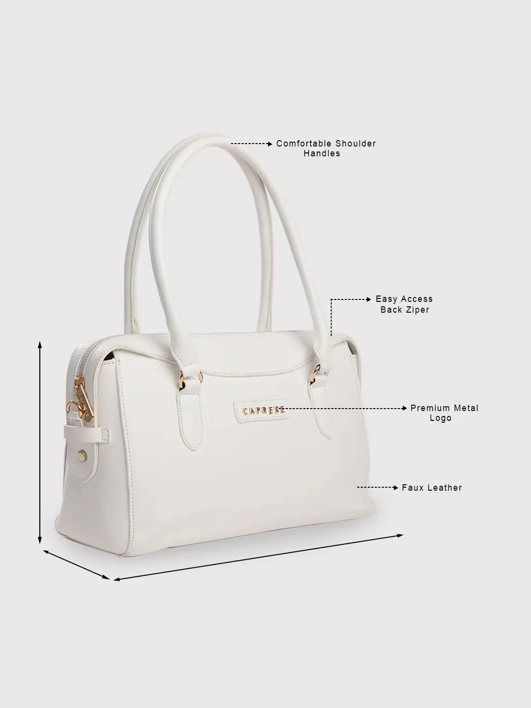 Caprese Vienna Small White Satchel Bag