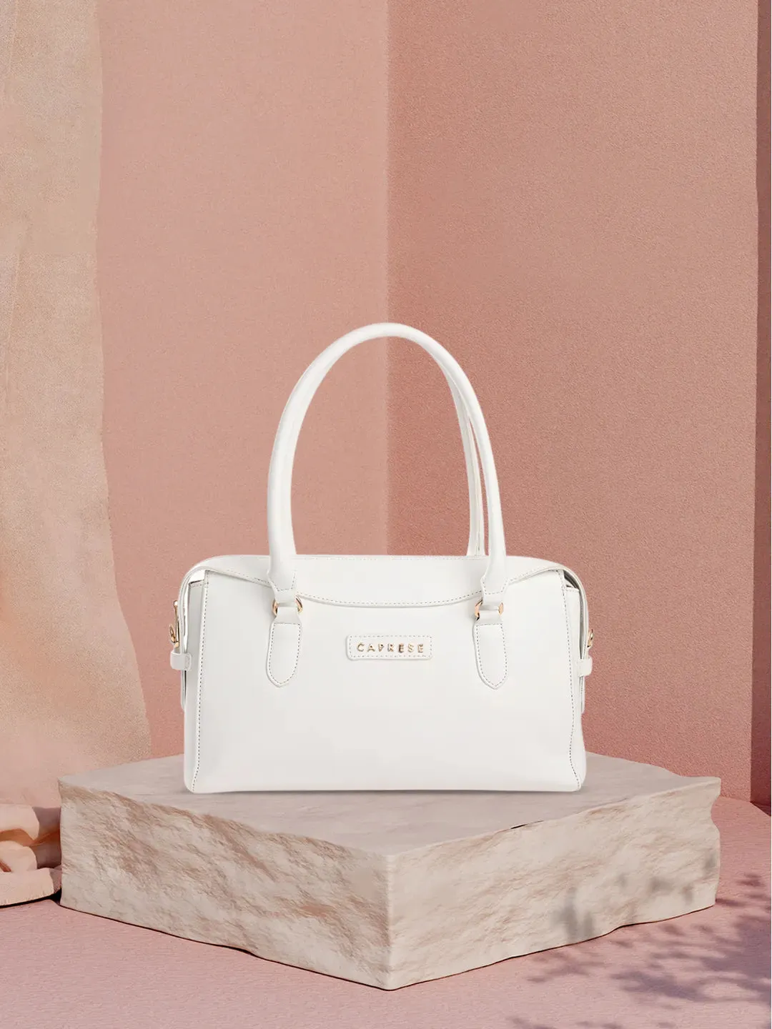 Caprese Vienna Small White Satchel Bag