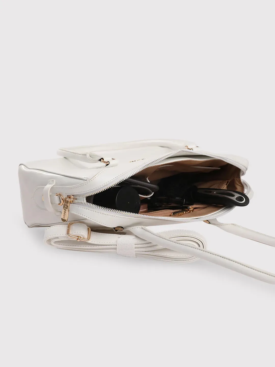 Caprese Vienna Small White Satchel Bag