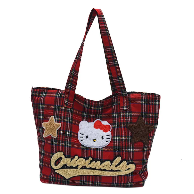 Cartoon Canvas Female Cute Cat Large Handbags