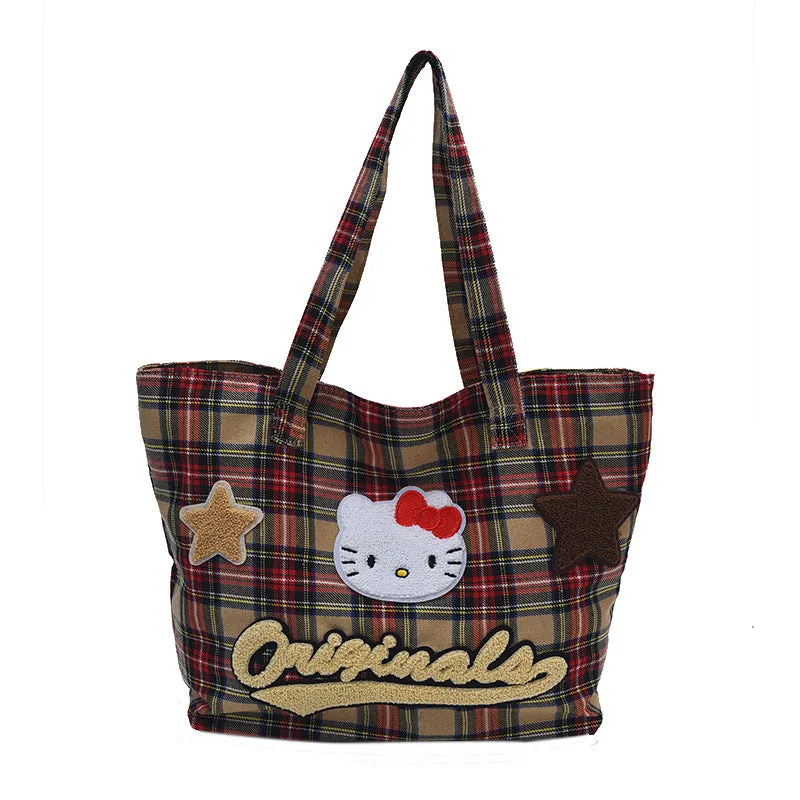 Cartoon Canvas Female Cute Cat Large Handbags