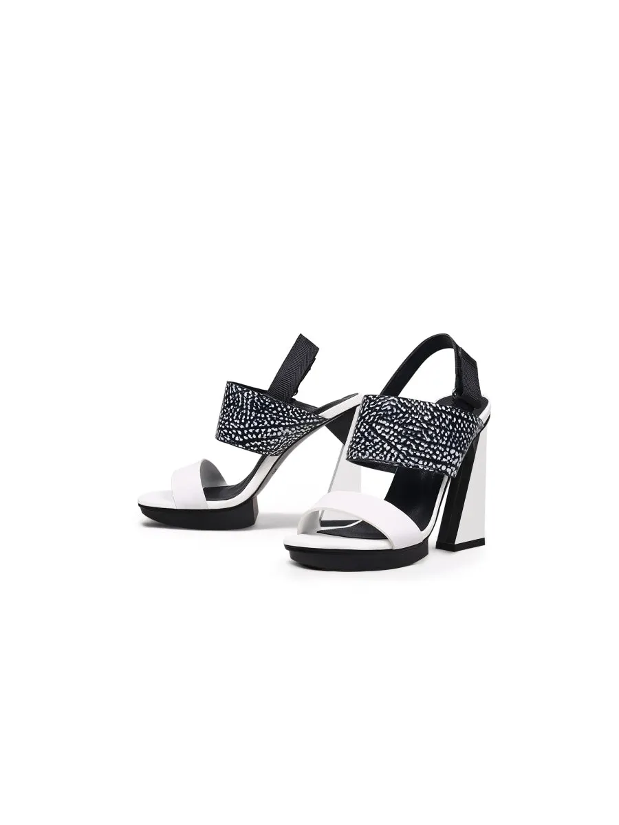 Castle Sky-High White Leather Slingback