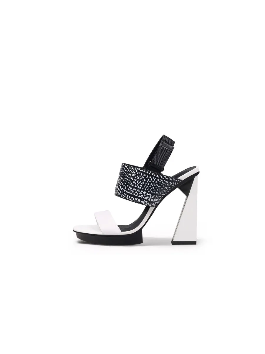 Castle Sky-High White Leather Slingback