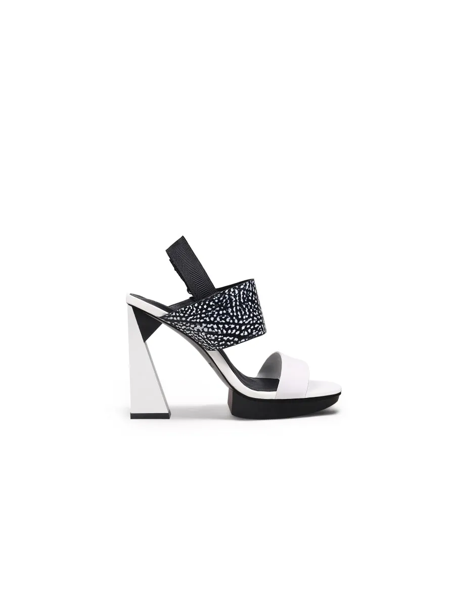 Castle Sky-High White Leather Slingback