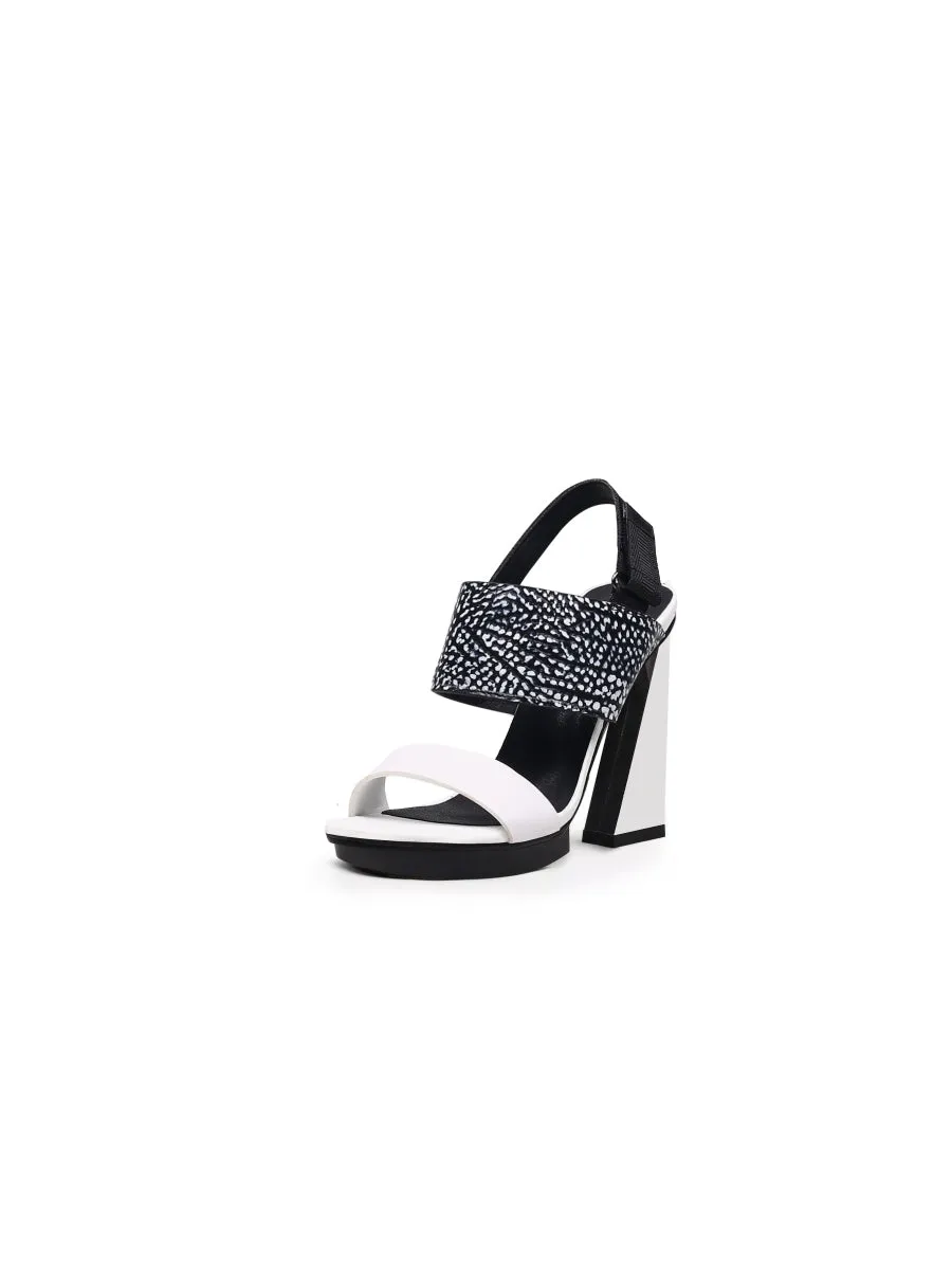 Castle Sky-High White Leather Slingback