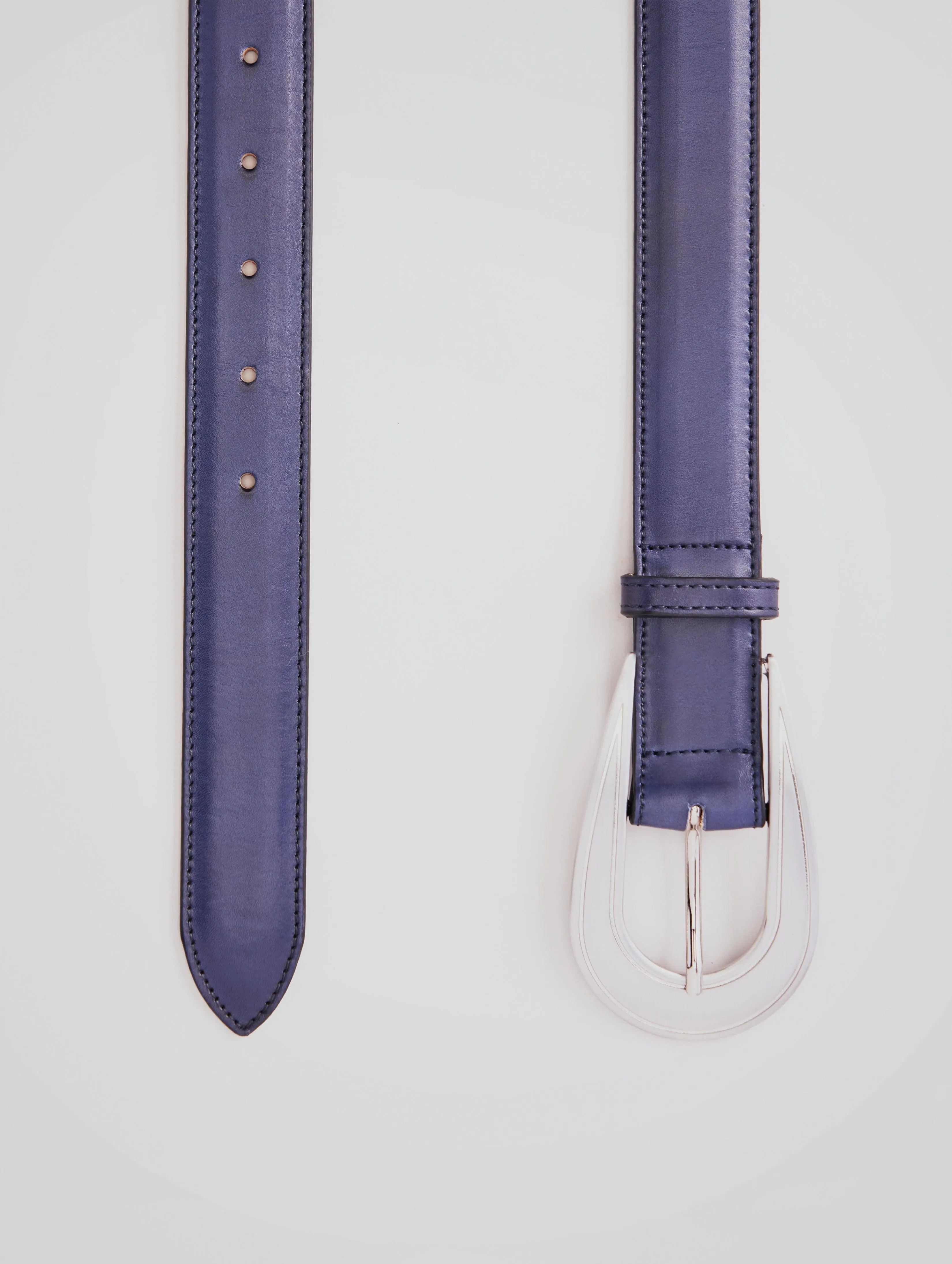 CAVALIERE MODERN WESTERN BELT IN BLUE CALFSKIN