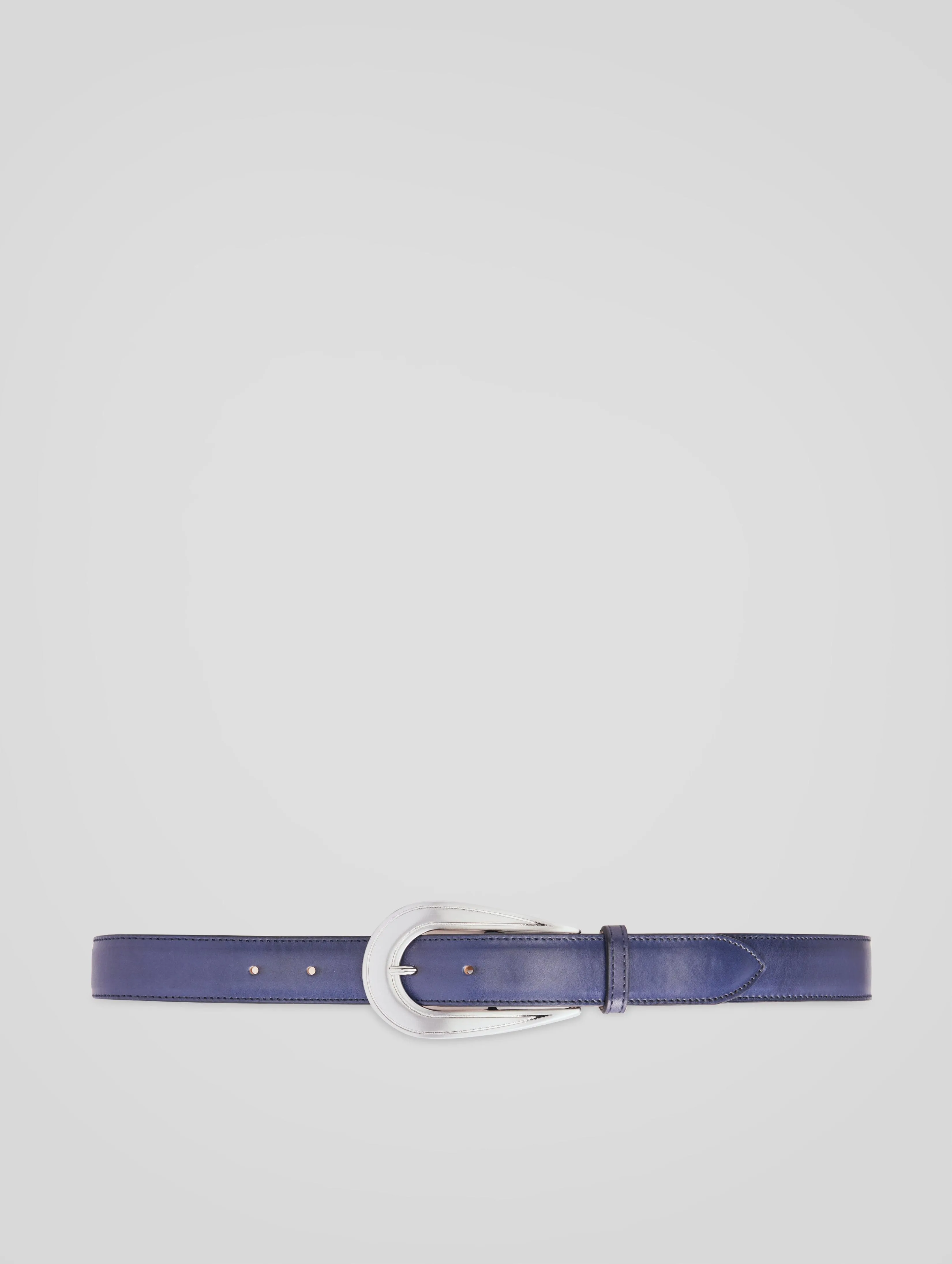 CAVALIERE MODERN WESTERN BELT IN BLUE CALFSKIN