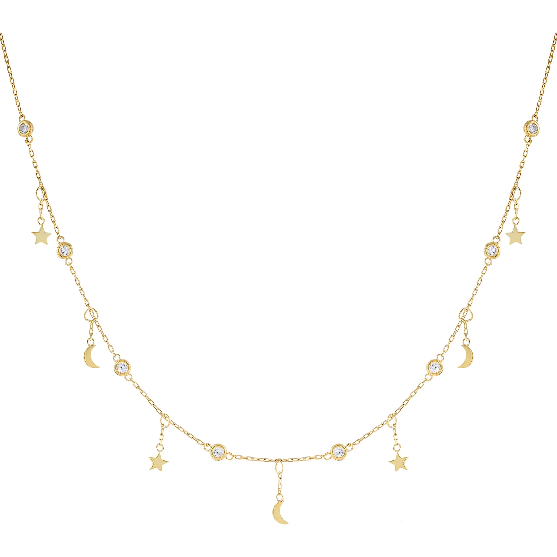 Celestial Bezel Dangling Choker