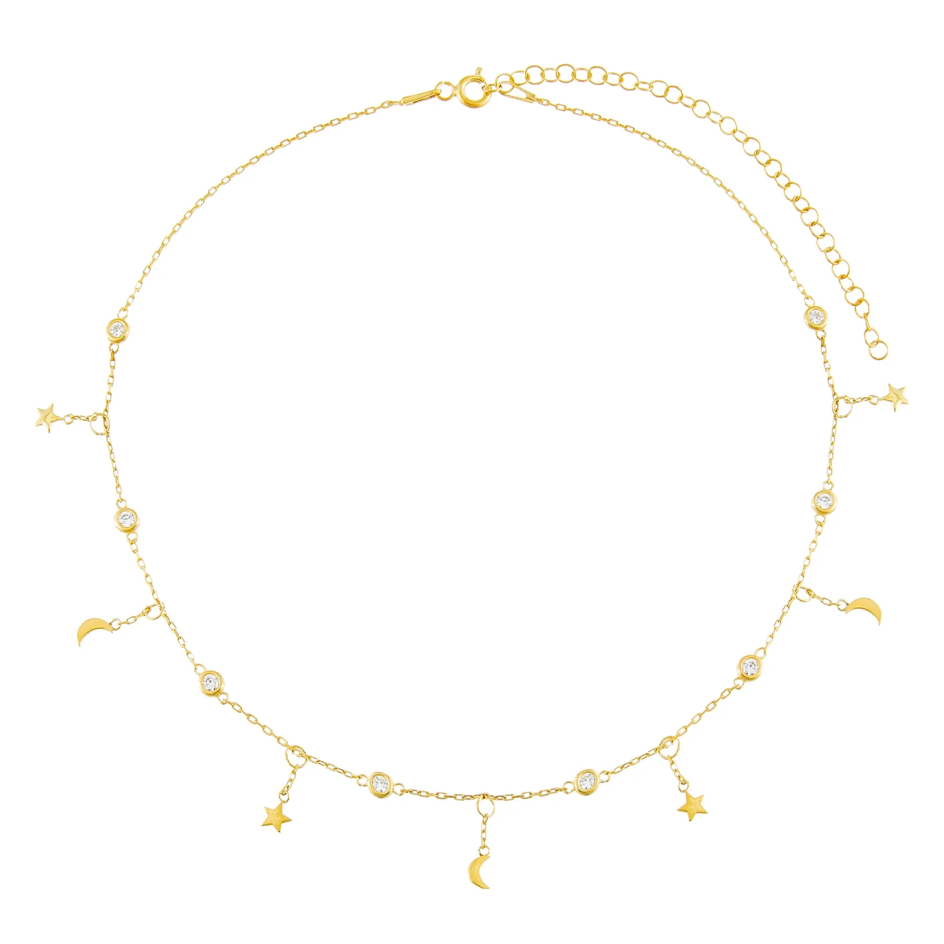 Celestial Bezel Dangling Choker