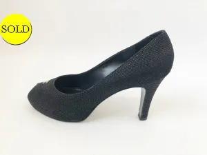 Chanel Cc Peep-Toe Pump Size 38 It (8 Us)