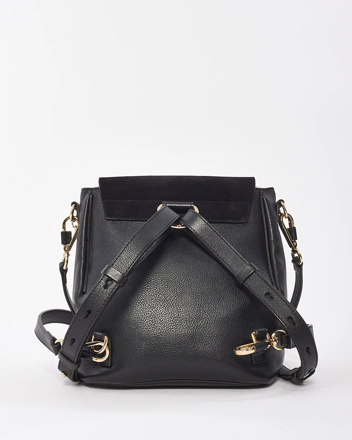 Chloé Black Suede & Calfskin Small Faye Backpack