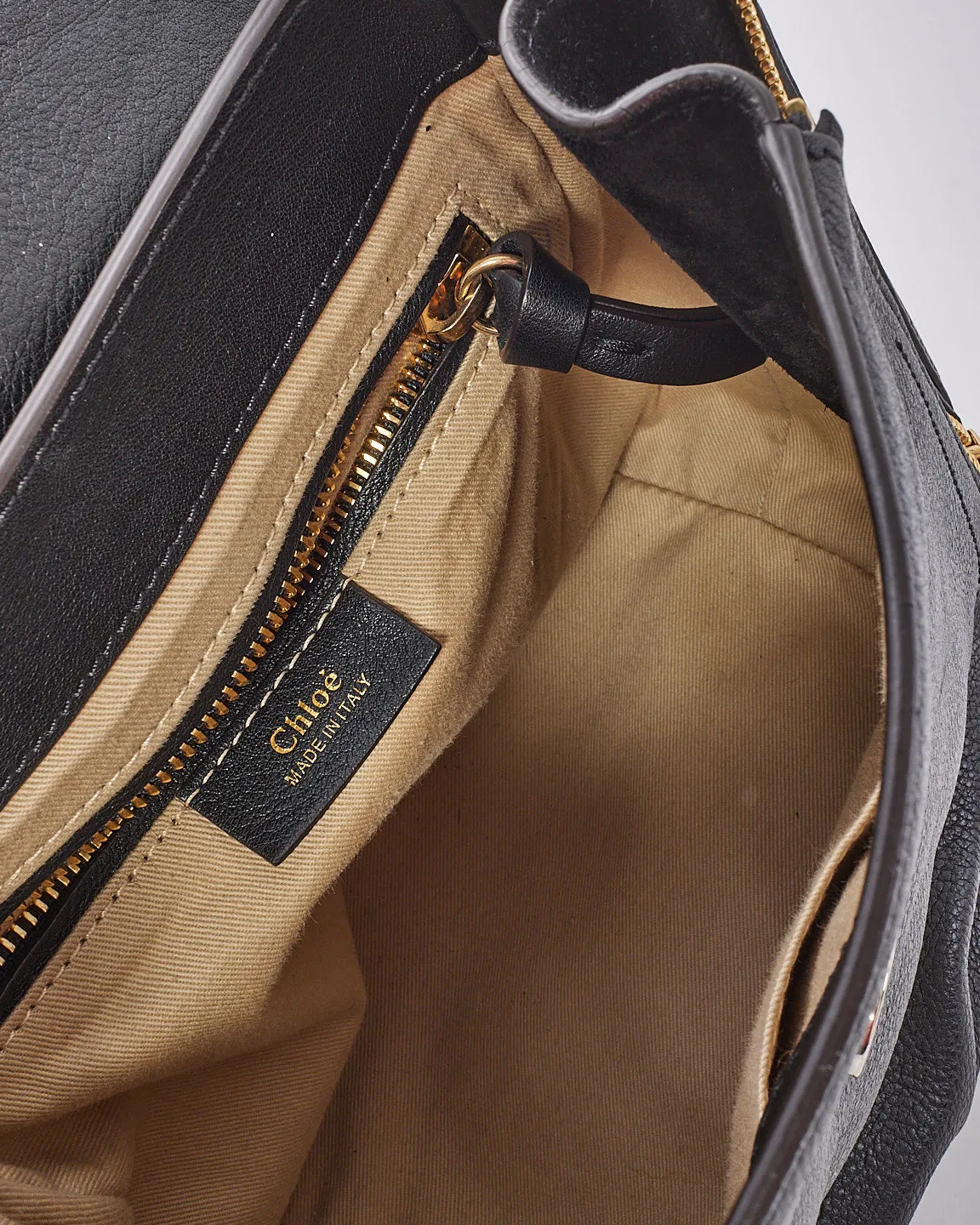 Chloé Black Suede & Calfskin Small Faye Backpack