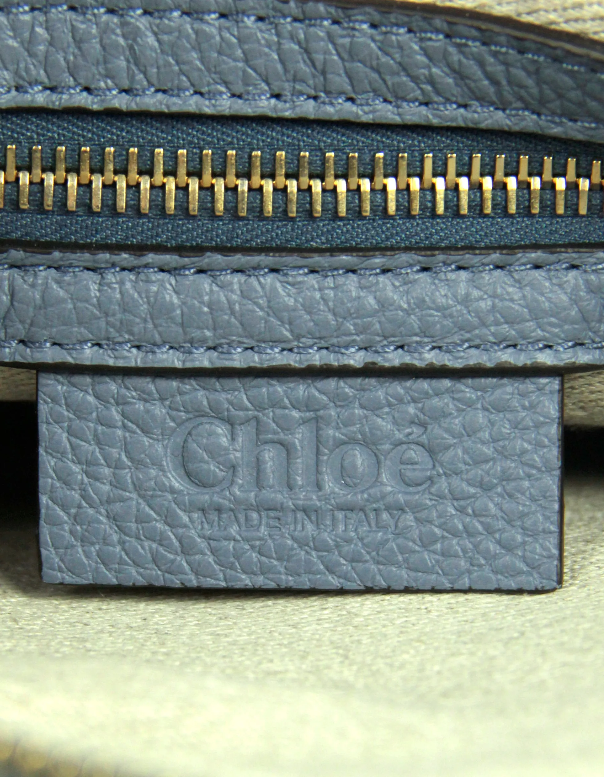 Chloe Graphite Navy Leather Small Marcie Satchel Bag