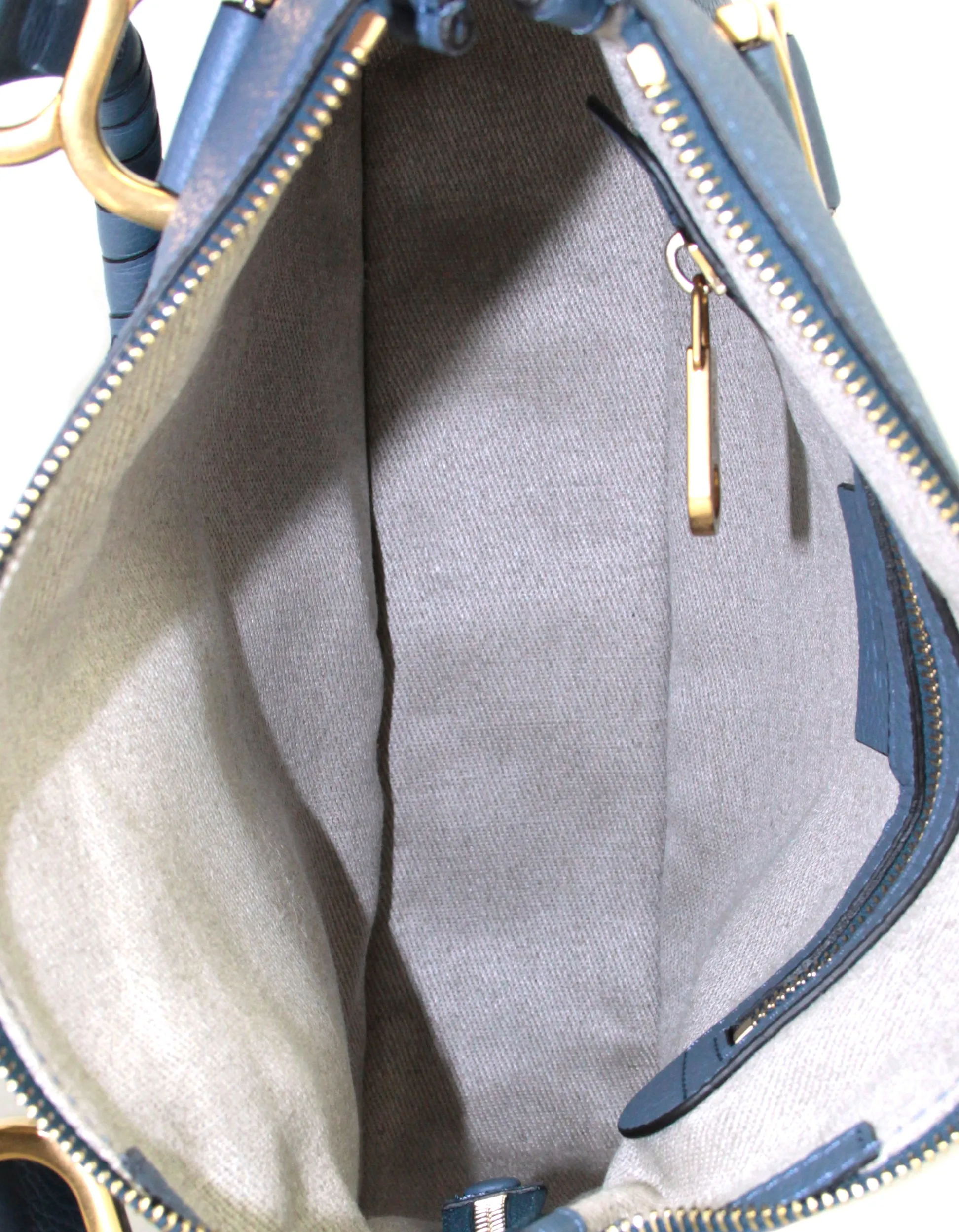 Chloe Graphite Navy Leather Small Marcie Satchel Bag