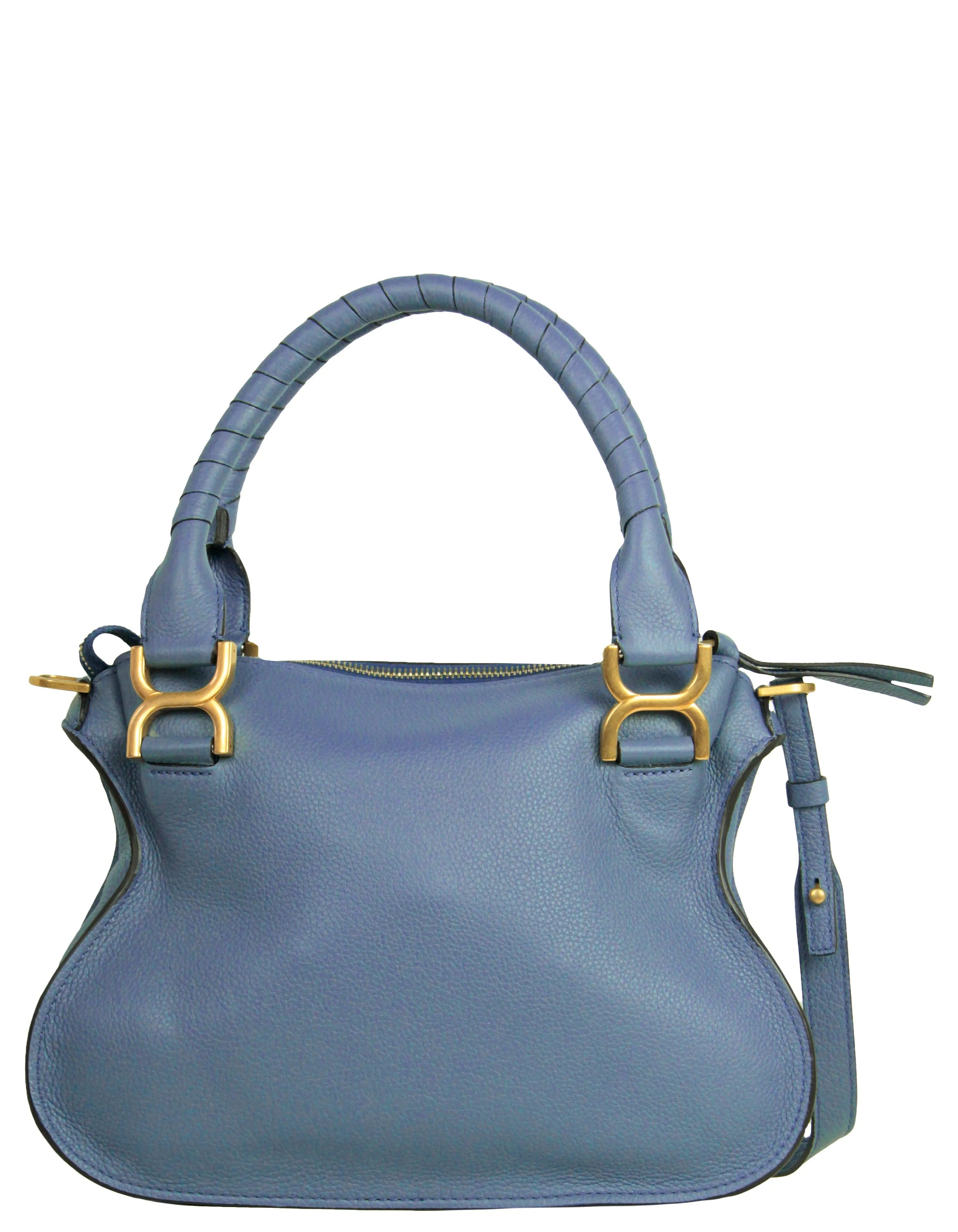 Chloe Graphite Navy Leather Small Marcie Satchel Bag