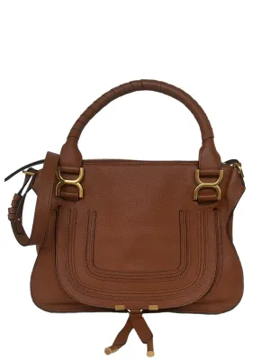Chloe Tan Leather Medium Marcie Satchel Bag