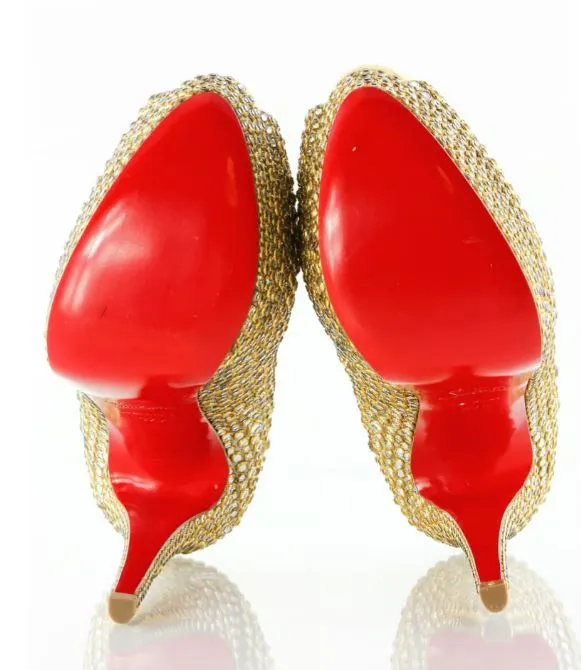 Christian Louboutin Lady Peep 150 with Ring Strass & Specchio