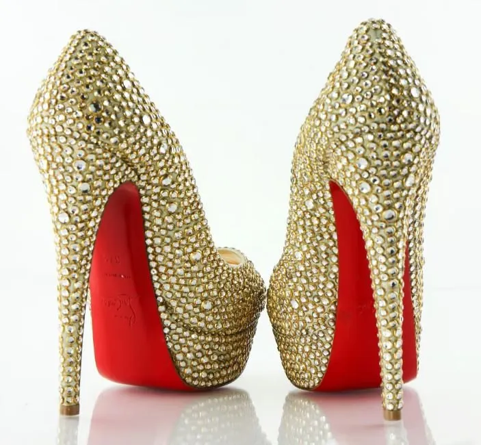 Christian Louboutin Lady Peep 150 with Ring Strass & Specchio