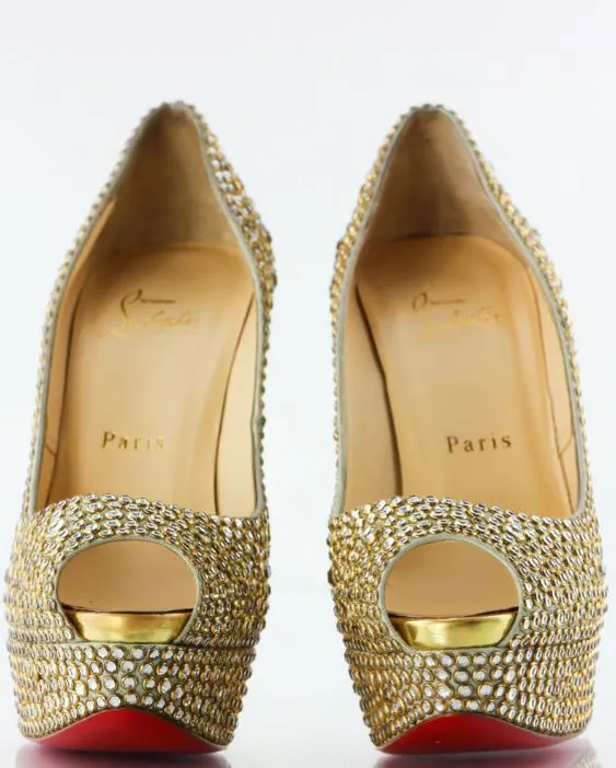 Christian Louboutin Lady Peep 150 with Ring Strass & Specchio