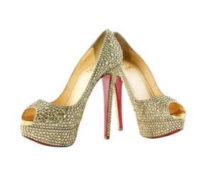 Christian Louboutin Lady Peep 150 with Ring Strass & Specchio