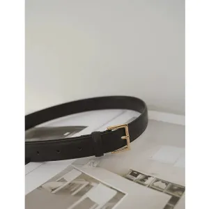 Classic Square Buckle Leather Belt