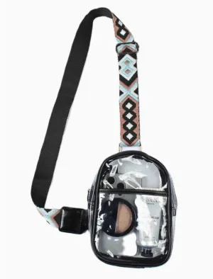 Clear Sling Bag with Guitar Strap-Black or Gray