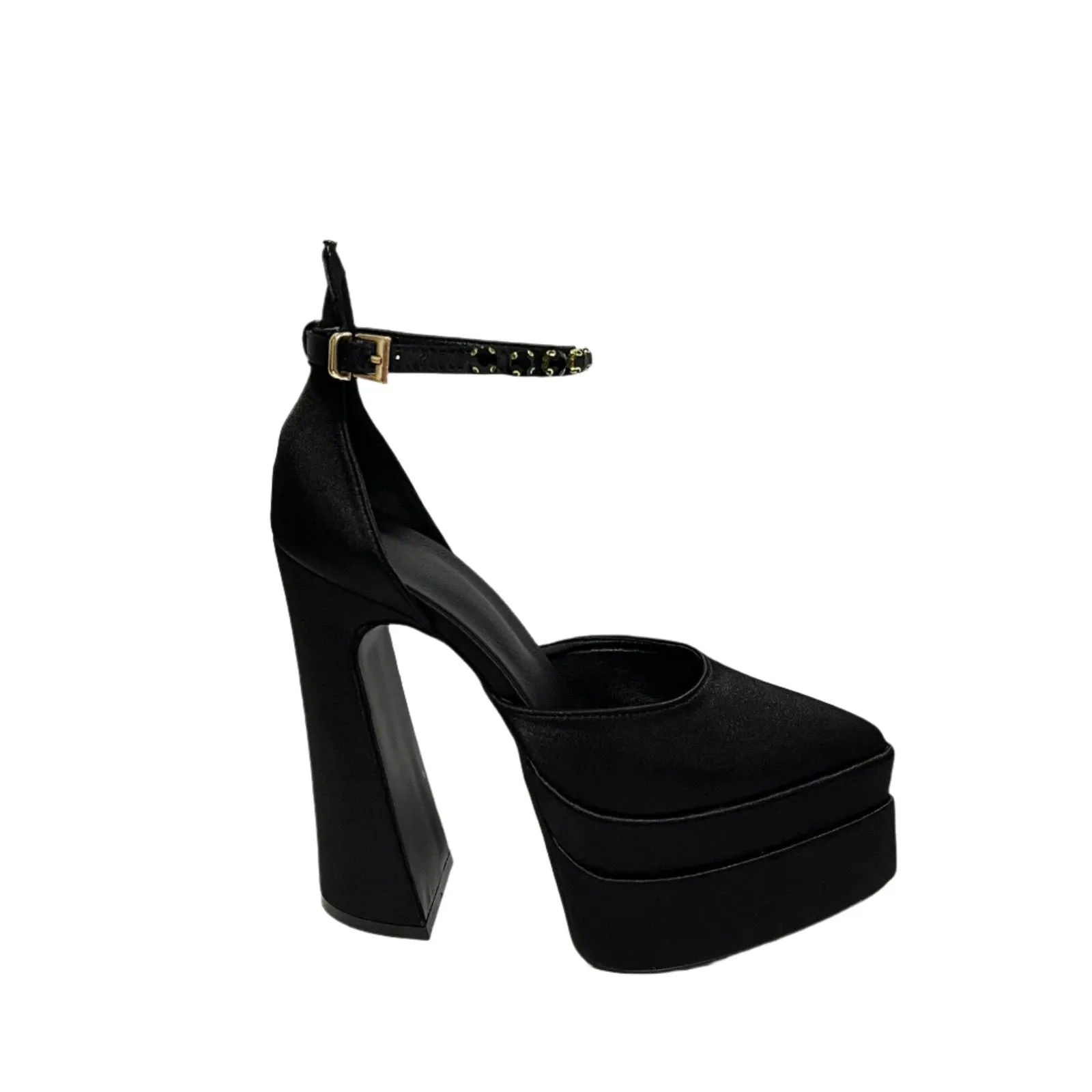 Closed Round Toe Platform Heels