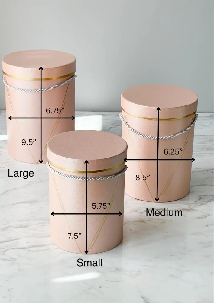 Colored Round Flower Box With Gold Lines