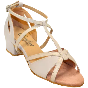 Comfort Criss Cross T-Strap - Tan Leather