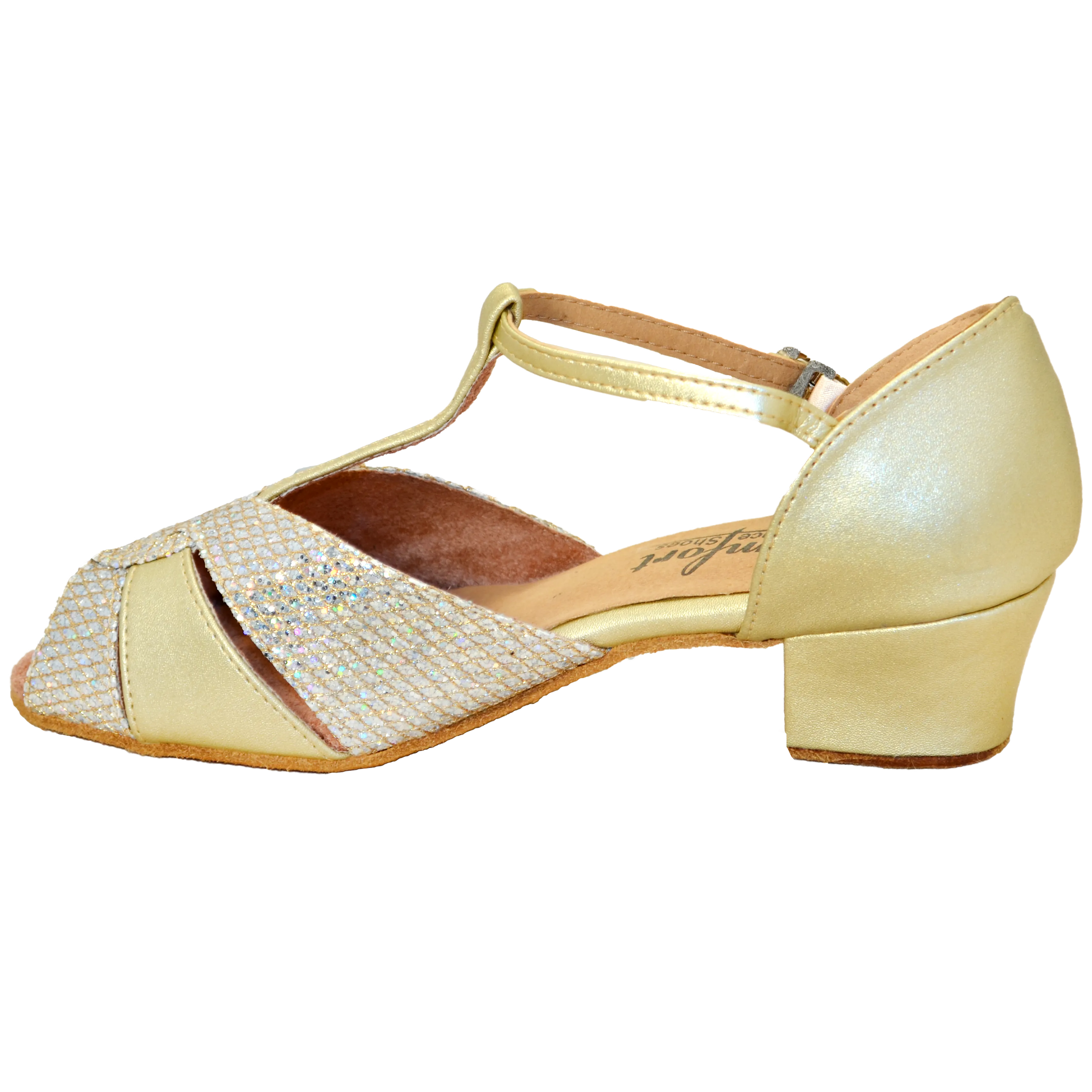 Comfort Peep Toe Weave - Gold Leather / Gold Diamond