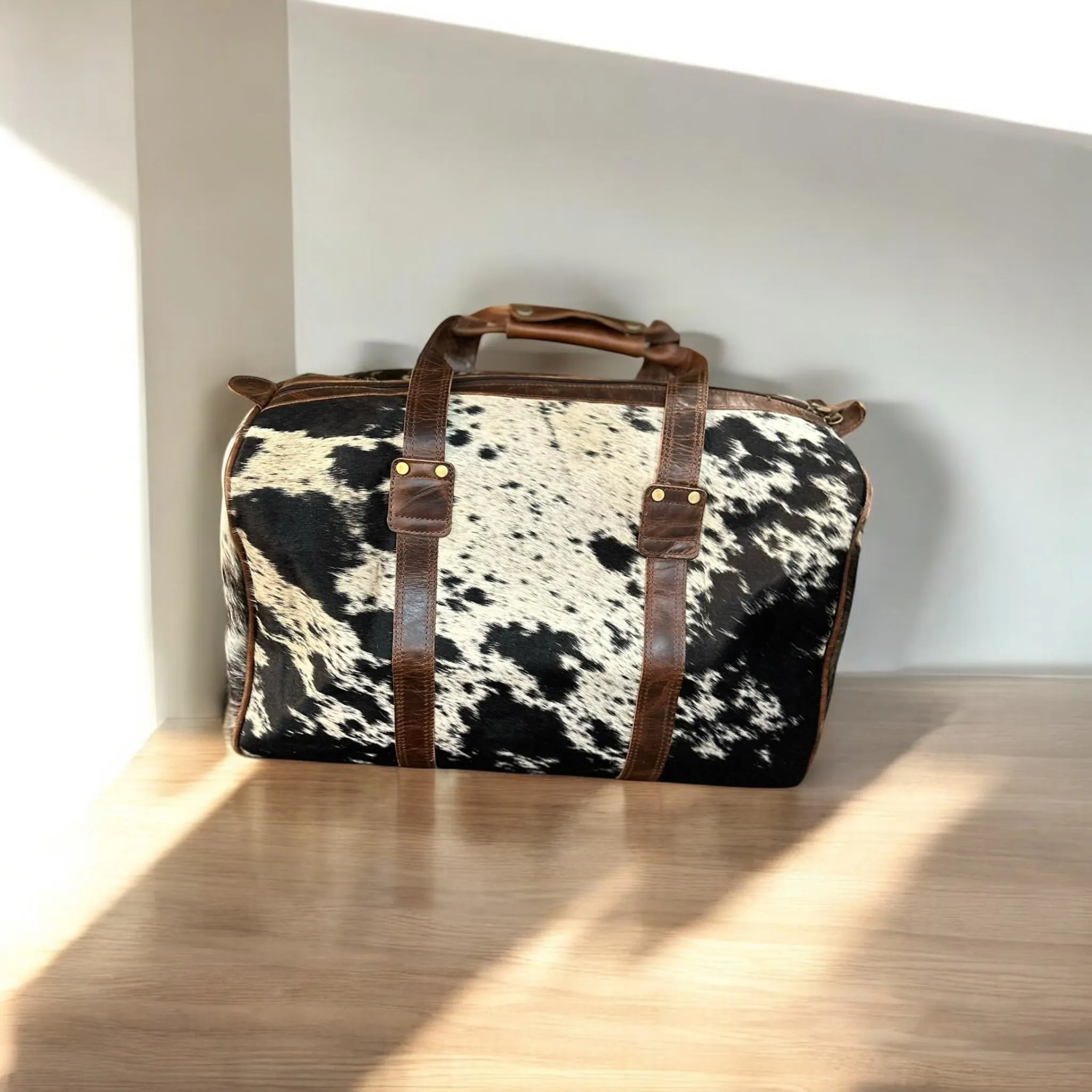 Cowhide Duffel Travel Bag