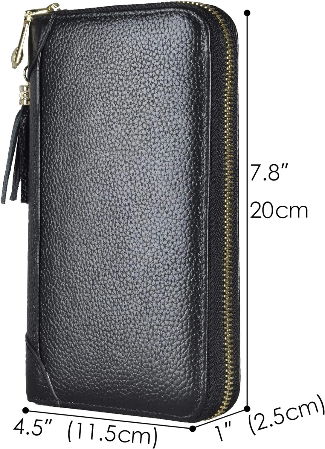 Credit Card Holder Wallet Womens Zip RFID Blocking Leather Purse