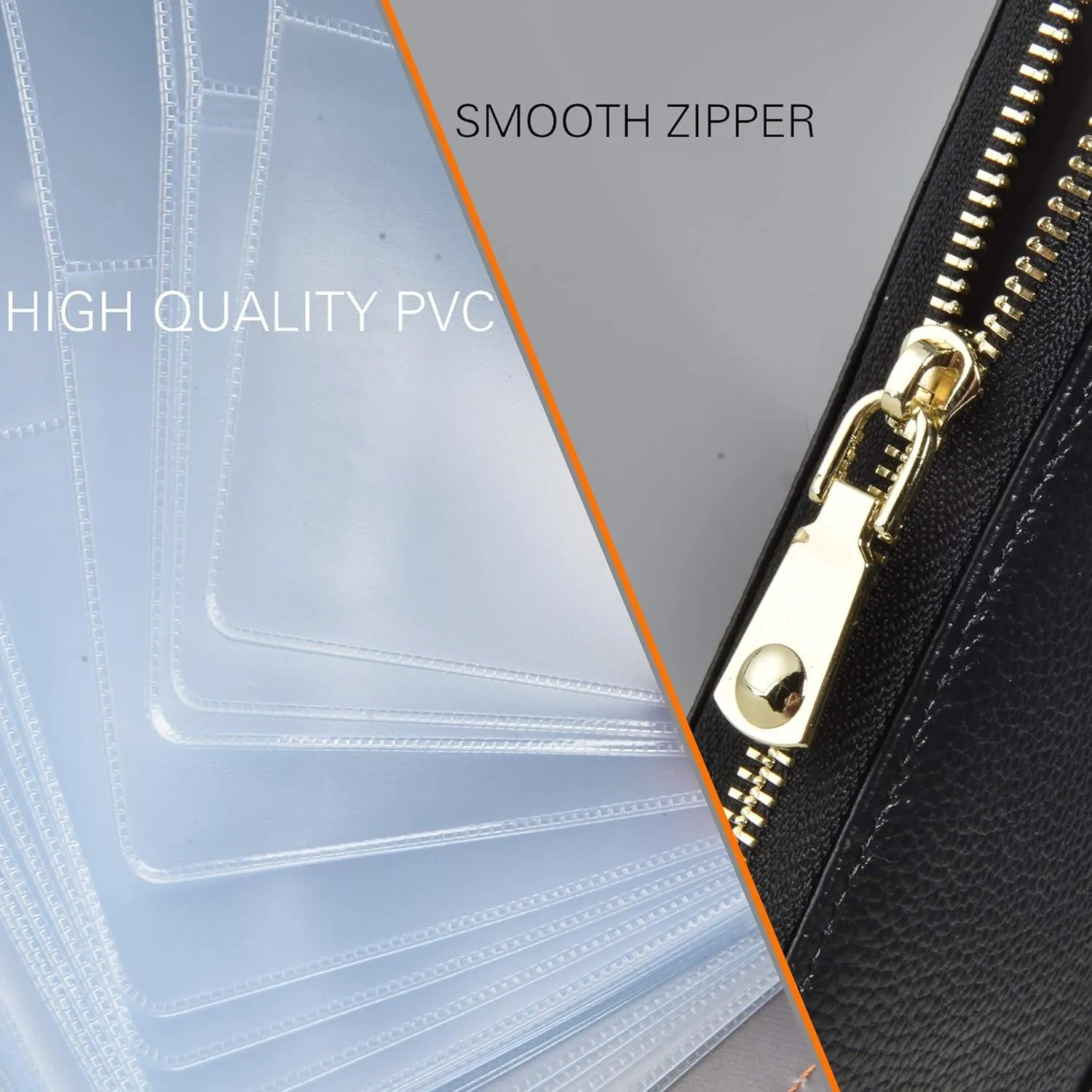 Credit Card Holder Wallet Womens Zip RFID Blocking Leather Purse