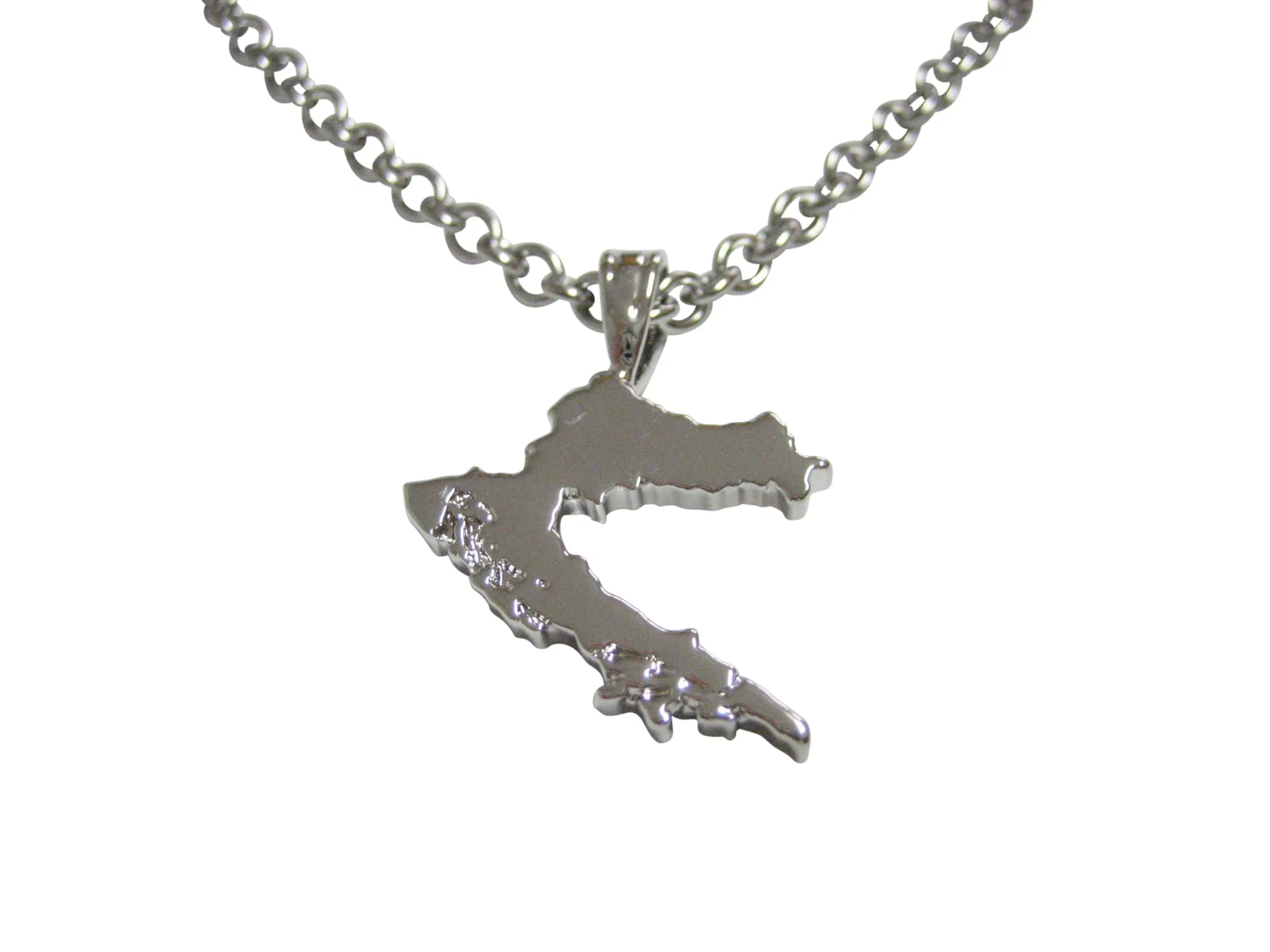 Croatia Map Shape Pendant Necklace