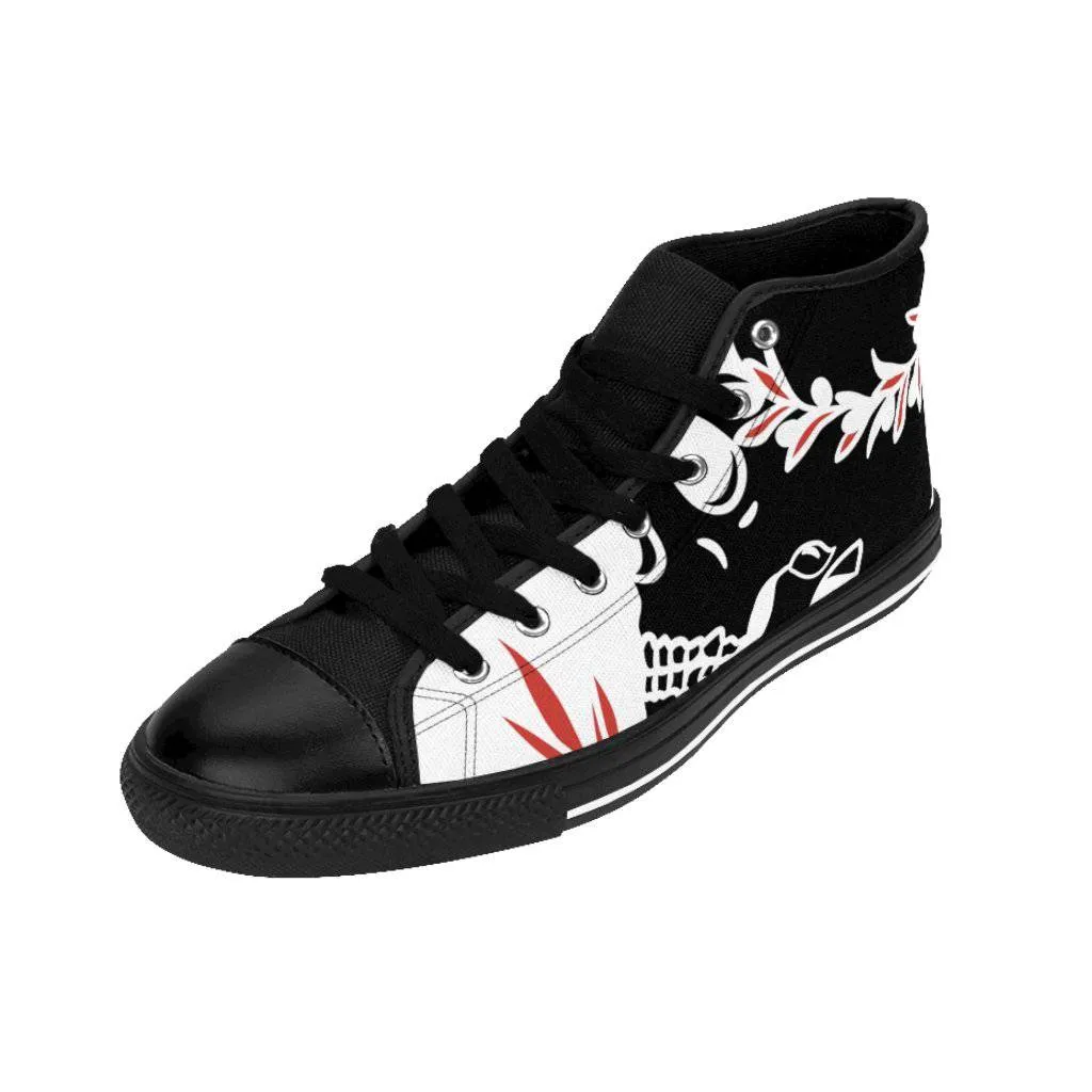 Crown flower skull Women's High-top Sneakers