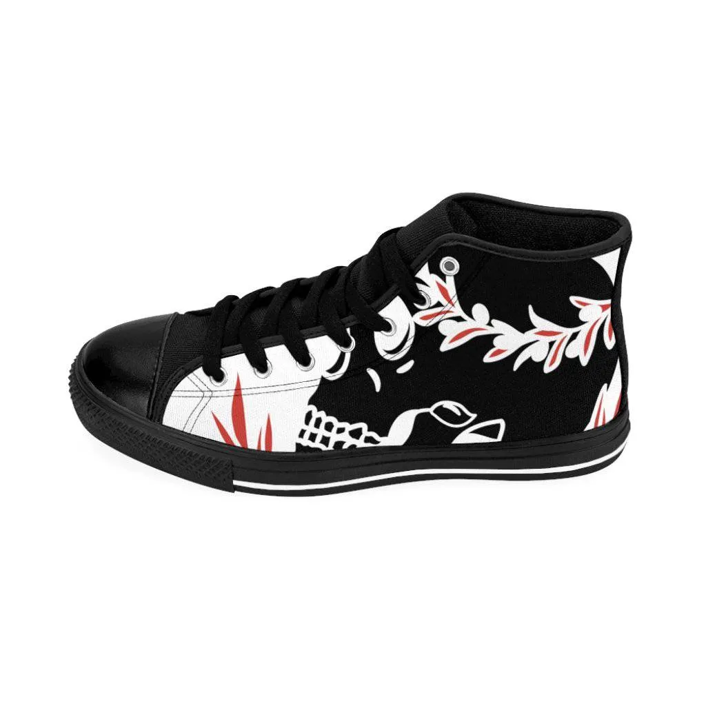Crown flower skull Women's High-top Sneakers