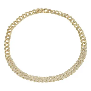 CUBAN LINK DIAMOND CHOKER NECKLACE -11mm