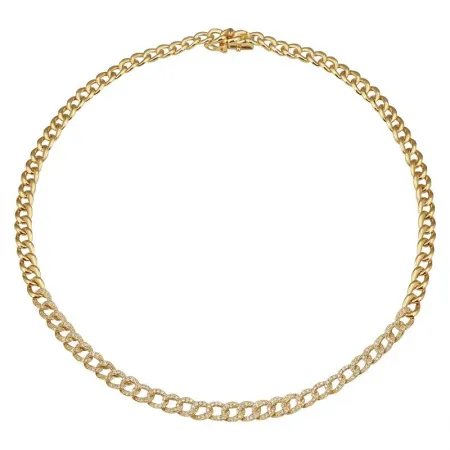 CUBAN LINK DIAMOND CHOKER NECKLACE -5mm