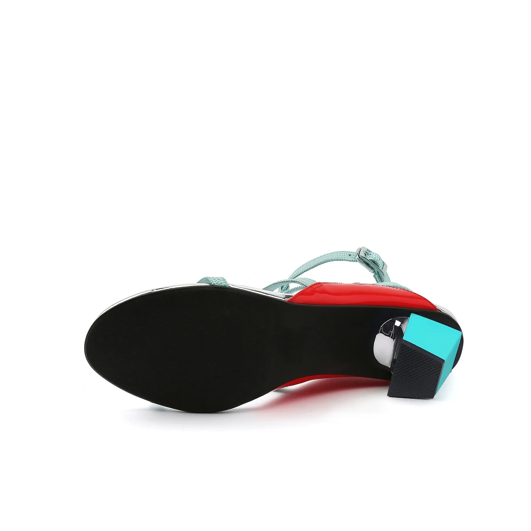 Cut-Out Leather Ankle Strap Sandal - Mint
