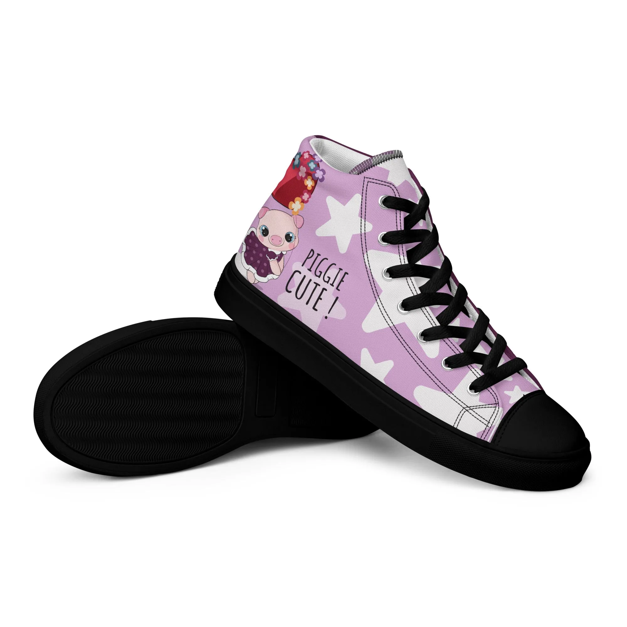 Cutie Pig Women's High Top Custom Sneakers