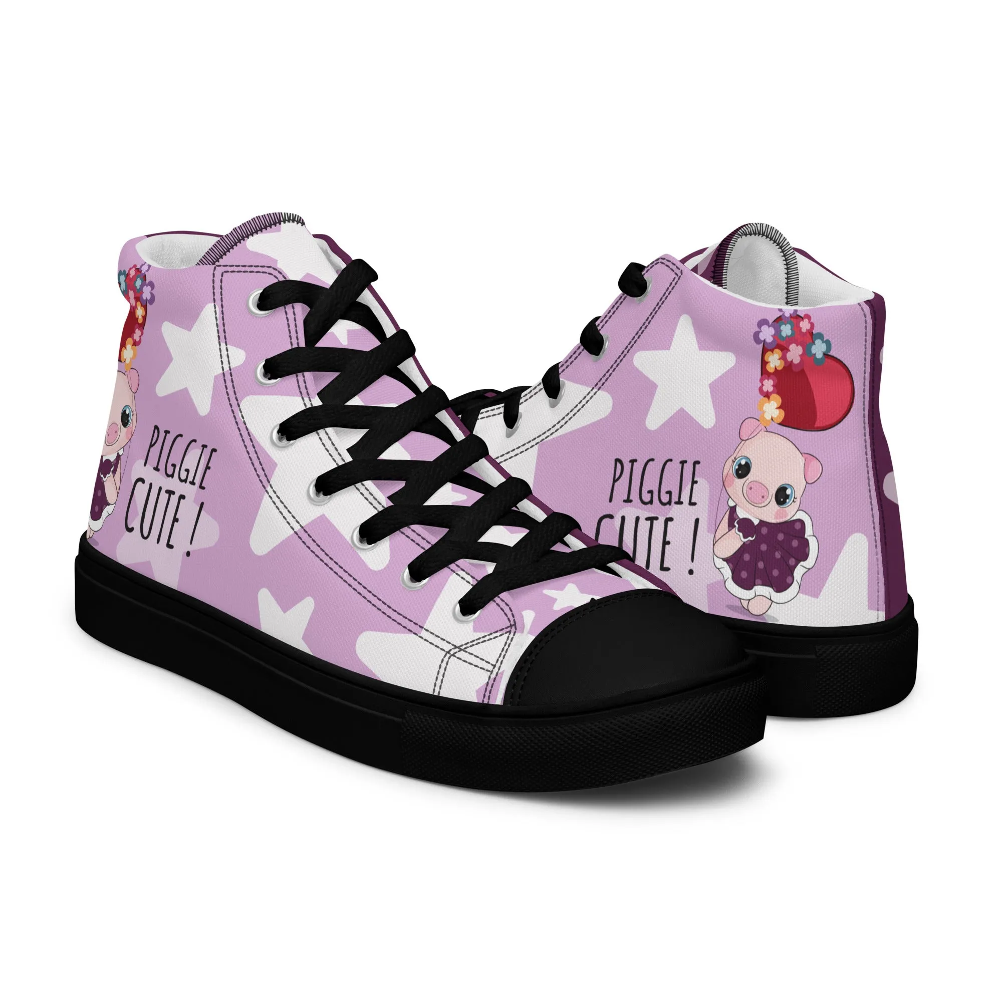 Cutie Pig Women's High Top Custom Sneakers