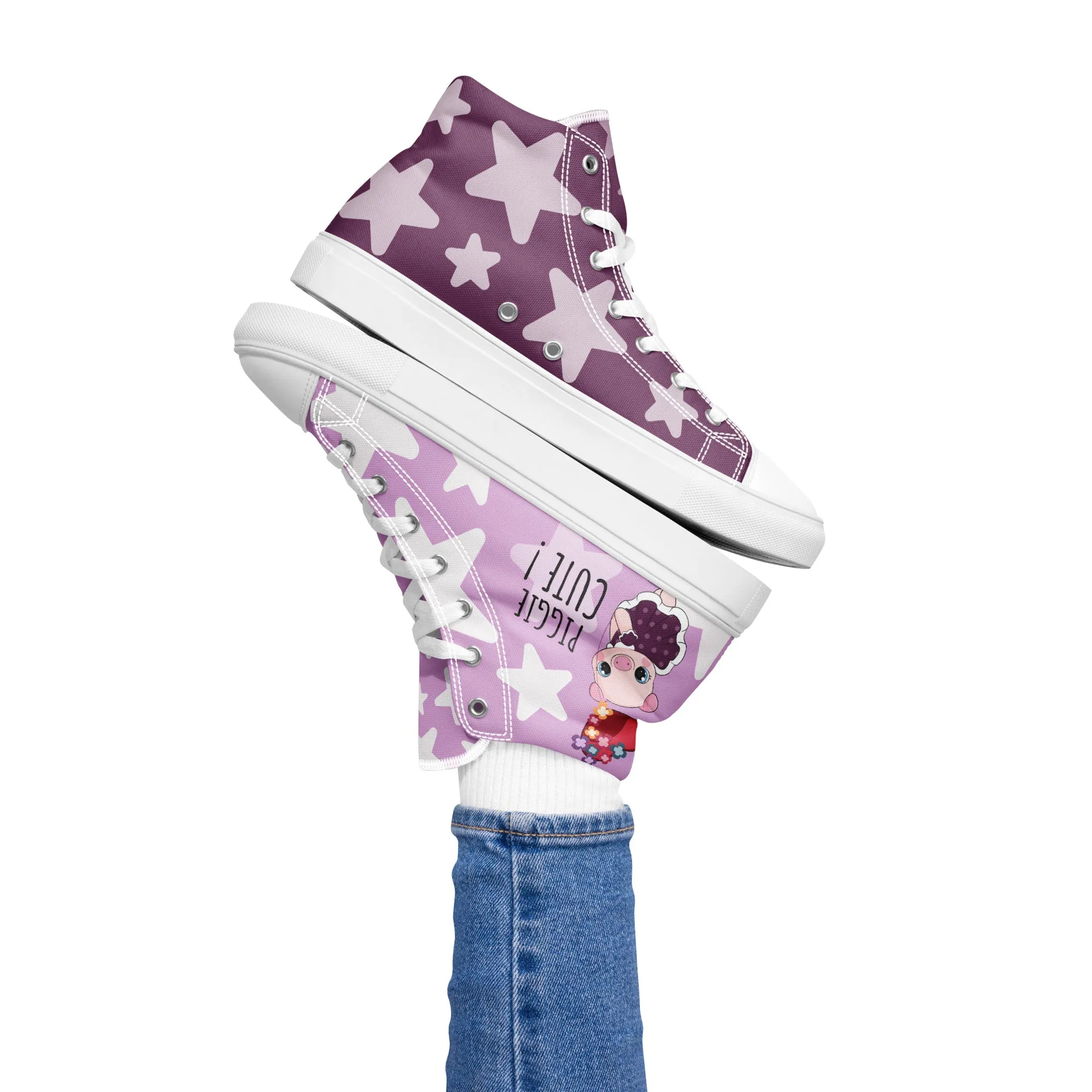 Cutie Pig Women's High Top Custom Sneakers
