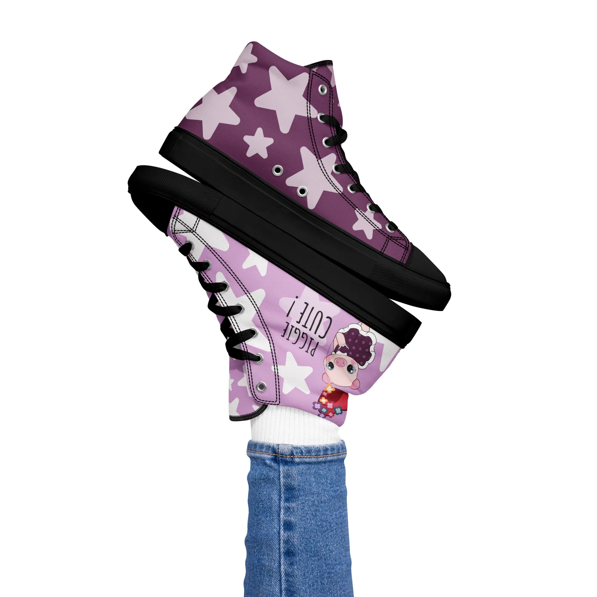 Cutie Pig Women's High Top Custom Sneakers