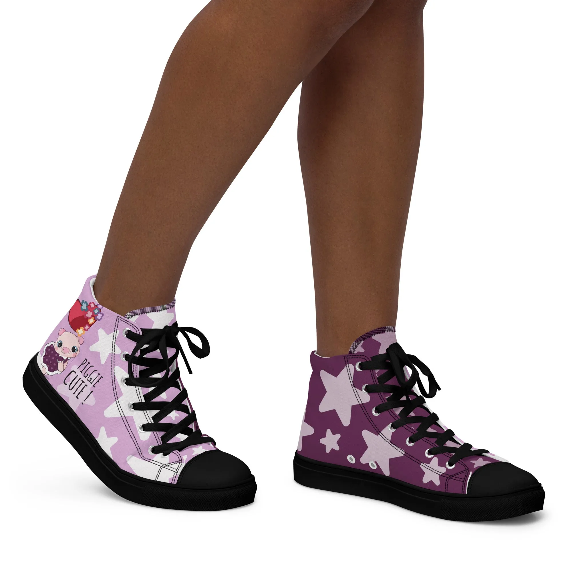 Cutie Pig Women's High Top Custom Sneakers